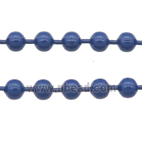 stainless Iron Ball Chain with fire navyblue lacquer