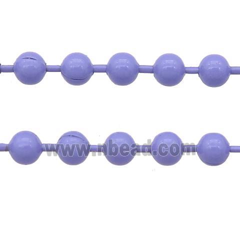 stainless Iron Ball Chain with fire lavender lacquer