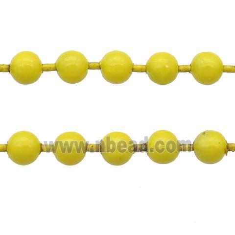 stainless Iron Ball Chain with fire yellow lacquer