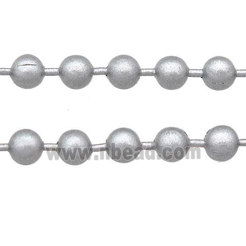 stainless Iron Ball Chain with fire gray lacquer