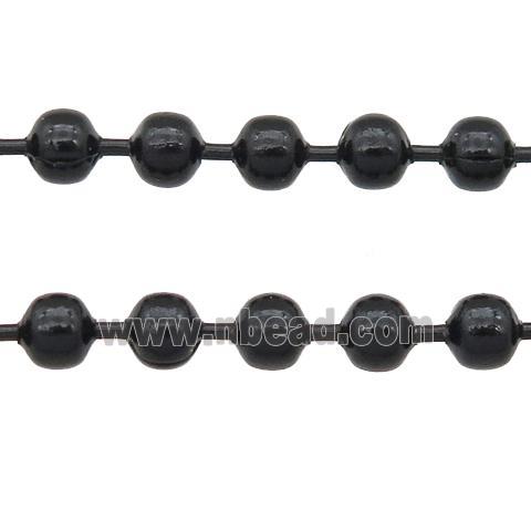stainless Iron Ball Chain with fire black lacquered