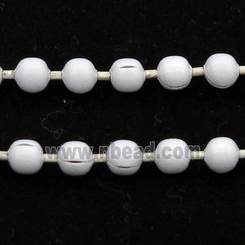 stainless Iron Ball Chain with fire white lacquered