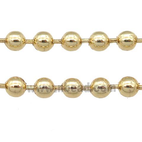 stainless Iron Ball Chain, gold plated