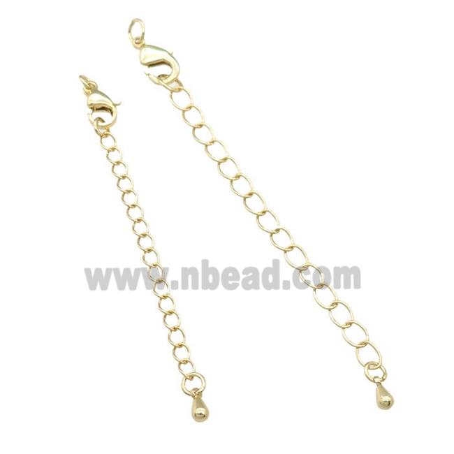 Copper Necklace Extender, gold plated