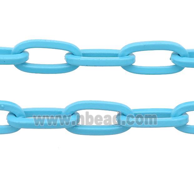 Alloy Paperclip Chain with fire teal lacquered