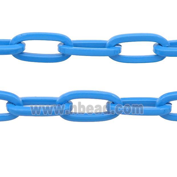 Alloy Paperclip Chain with fire blue lacquered