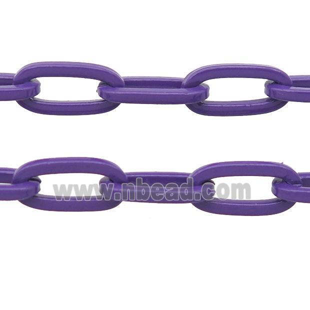Alloy Paperclip Chain with fire purple lacquered