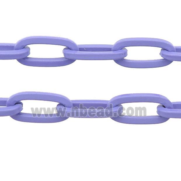 Alloy Paperclip Chain with fire lavender lacquered
