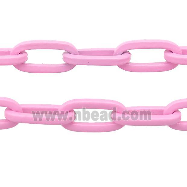Alloy Paperclip Chain with fire lt.pink lacquered