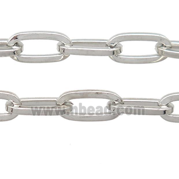 Alloy Paperclip Chain, platinum plated
