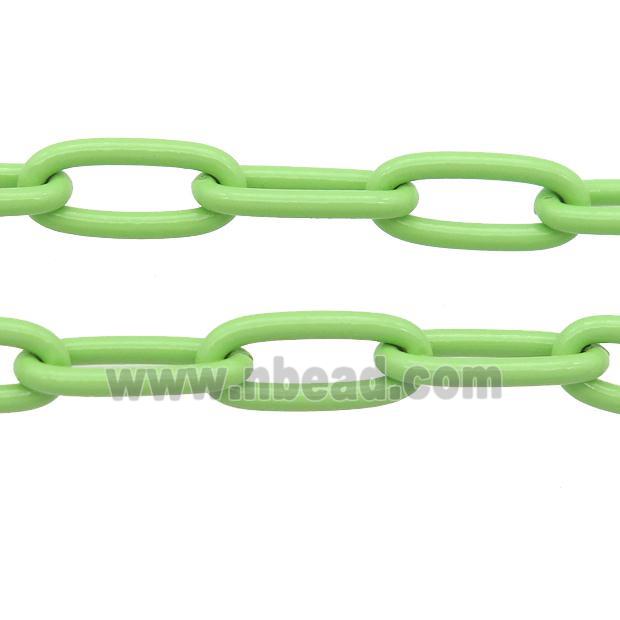 Alloy Paperclip Chain with fire lt.green lacquered