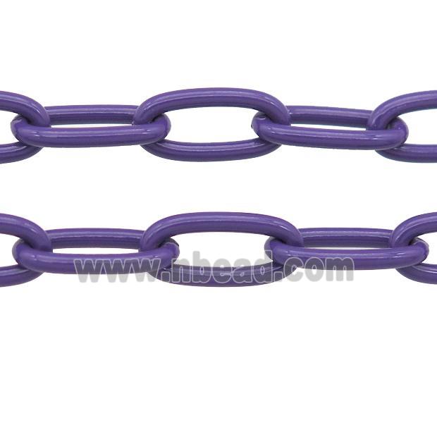 Alloy Paperclip Chain with fire purple lacquered