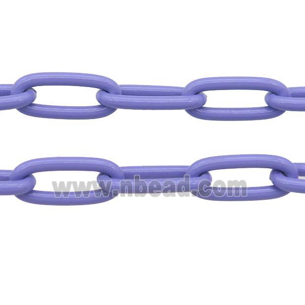 Alloy Paperclip Chain with fire lavender lacquered
