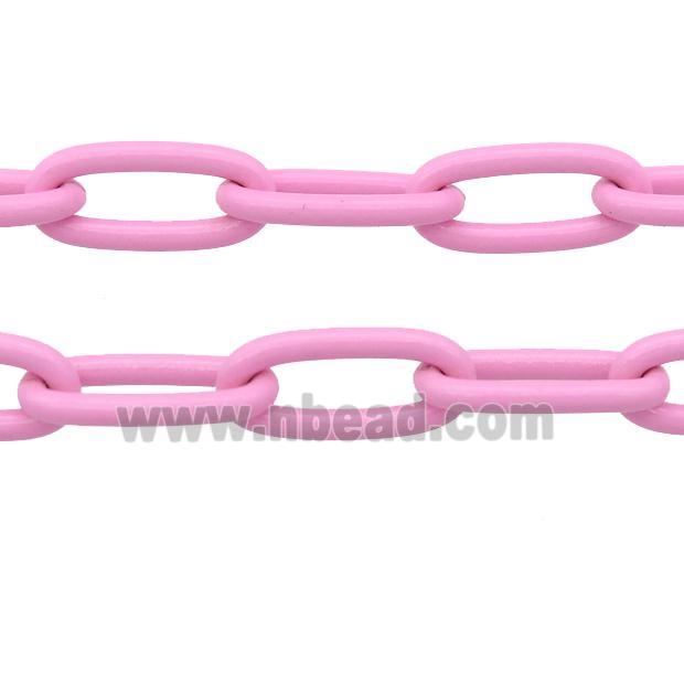 Alloy Paperclip Chain with fire lt.pink lacquered