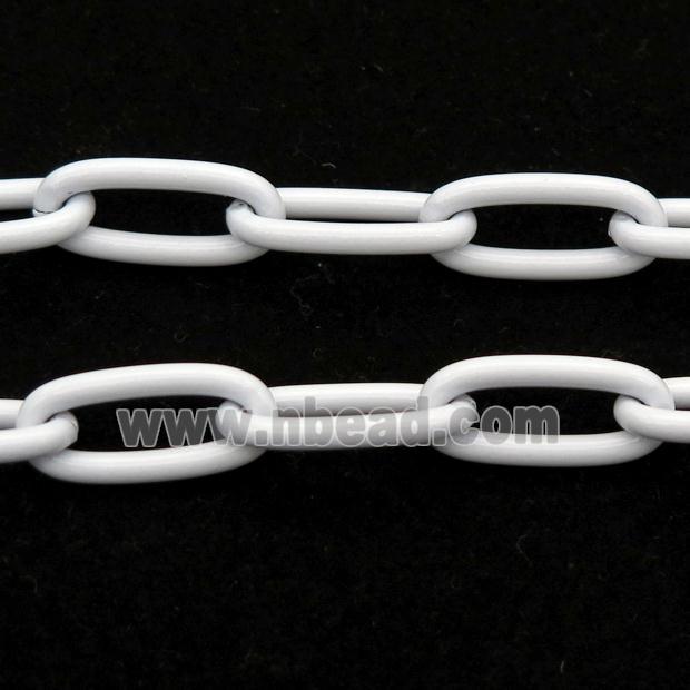 Alloy Paperclip Chain with fire white lacquered
