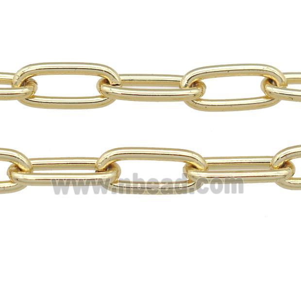 Alloy Paperclip Chain, gold plated