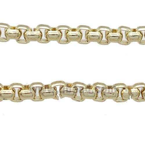 stainless Iron Box Chain, gold plated