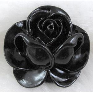 Compositive coral rose, Pendant, Black