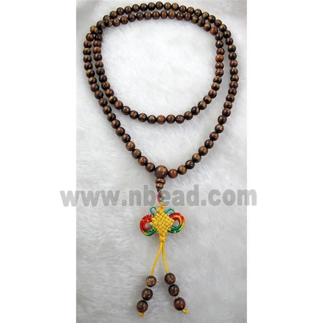 Gold coral necklace, chinese knotting