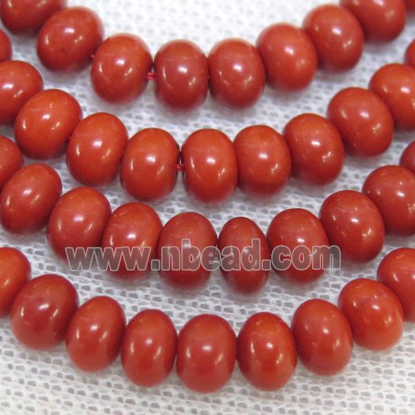 natural coral rondelle beads
