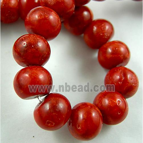 Natural red Sponge Coral Beads, abacus