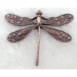 Tibetan Silver dragonfly charms, red copper