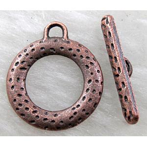 Antique Red Tibetan Silver toggle clasps