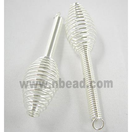 Silver Plated Spiral Jewelry Swirl Pendant, Iron