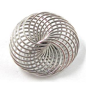 Platinum Plated Filigree Bead Jewelry Swirl Findings