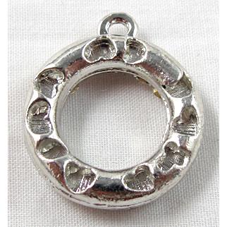 Platinum Plated Alloy jewelry Pendant with Rhinestone