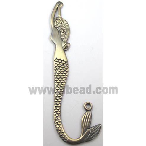 Bookmarks, mermaid, Bronze Plated Alloy Findings