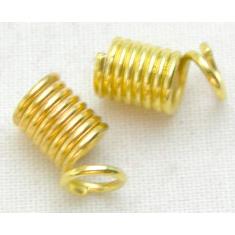 cord end fastener, spring, gold plated
