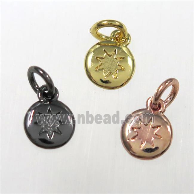 copper northstar pendants, circle, mixed color