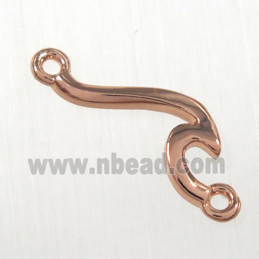 copper snake connector, rose gold