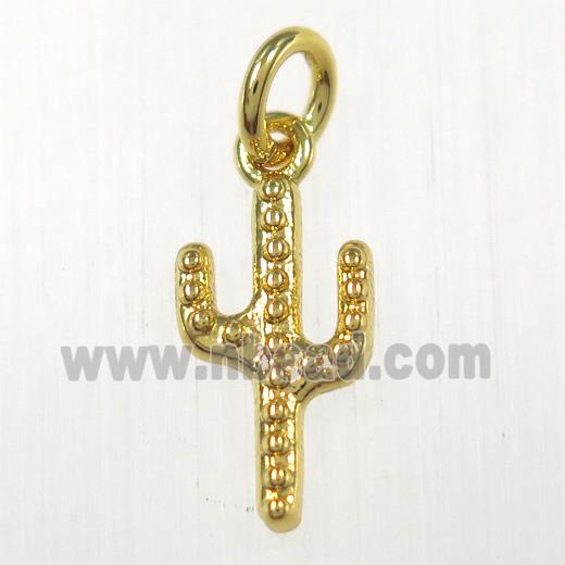 copper cactus pendants, gold plated