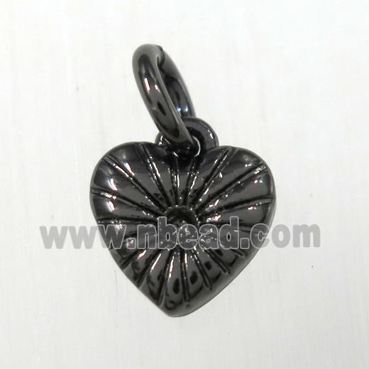 copper heart pendants, black plated