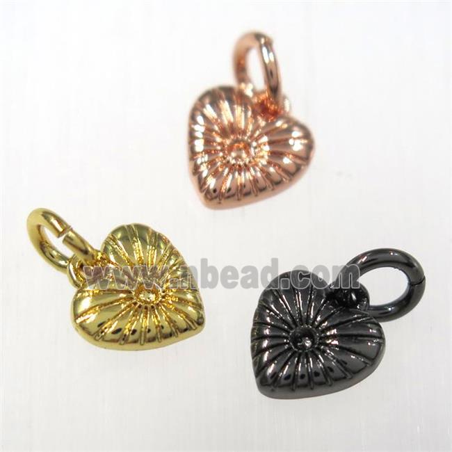 copper heart pendants, mixed color