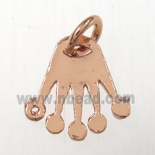 copper hand pendants, rose gold