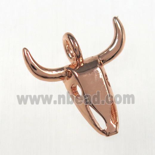 copper bullhead pendants, rose gold