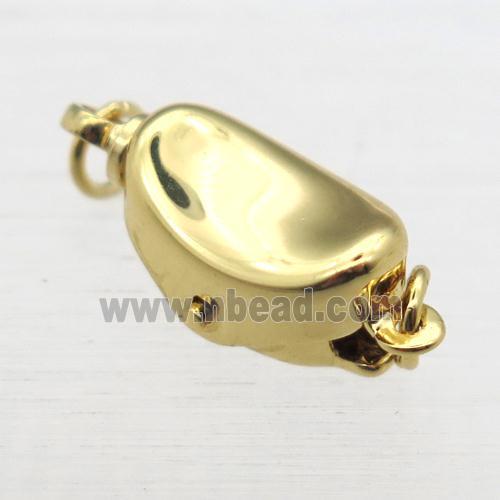 copper clip clasp, yuanbao, gold plated