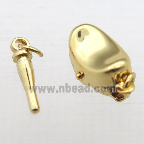 copper clip clasp, yuanbao, gold plated