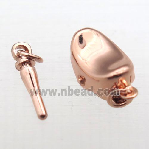 copper clip clasp, yuanbao, rose gold
