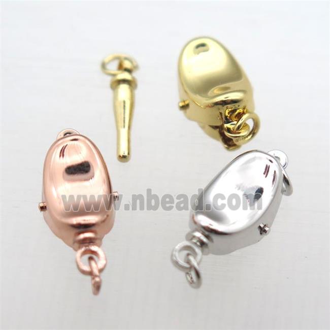 copper clip clasp, yuanbao, mix color