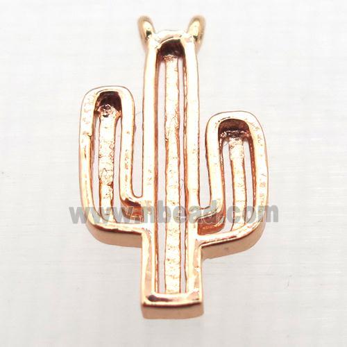 copper cactus pendant, rose gold