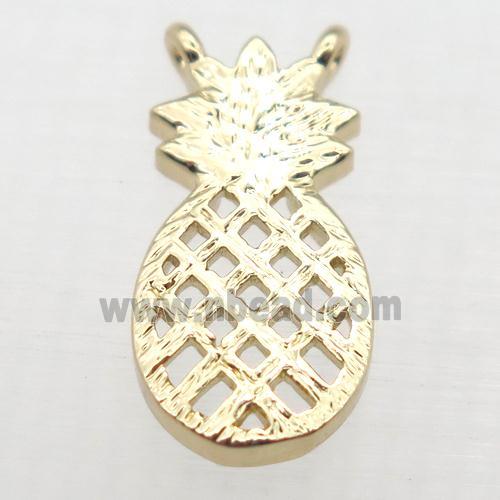 copper pineapple pendant, gold plated