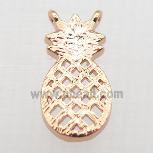 copper pineapple pendant, rose gold