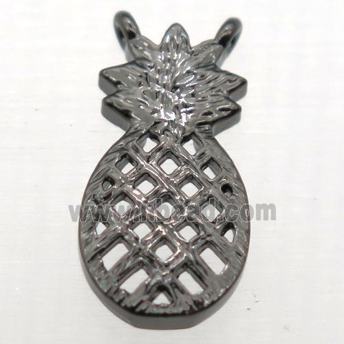 copper pineapple pendant, black plated