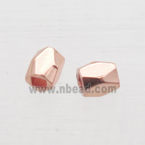 copper tube beads, rose gold