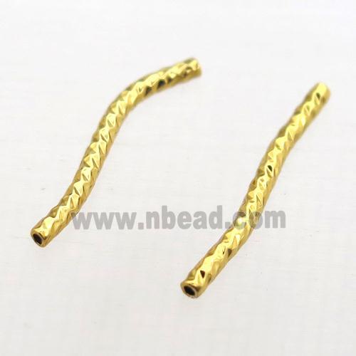 copper bend tube beads, gold plated