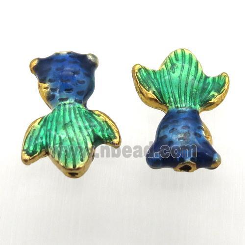 enameling copper goldfish beads, gold plated